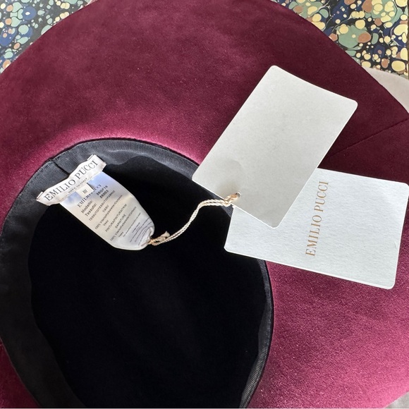 Emilio Pucci AW2014 Runway Burgundy Suede Leather Hat NEW! - Picture 2 of 5